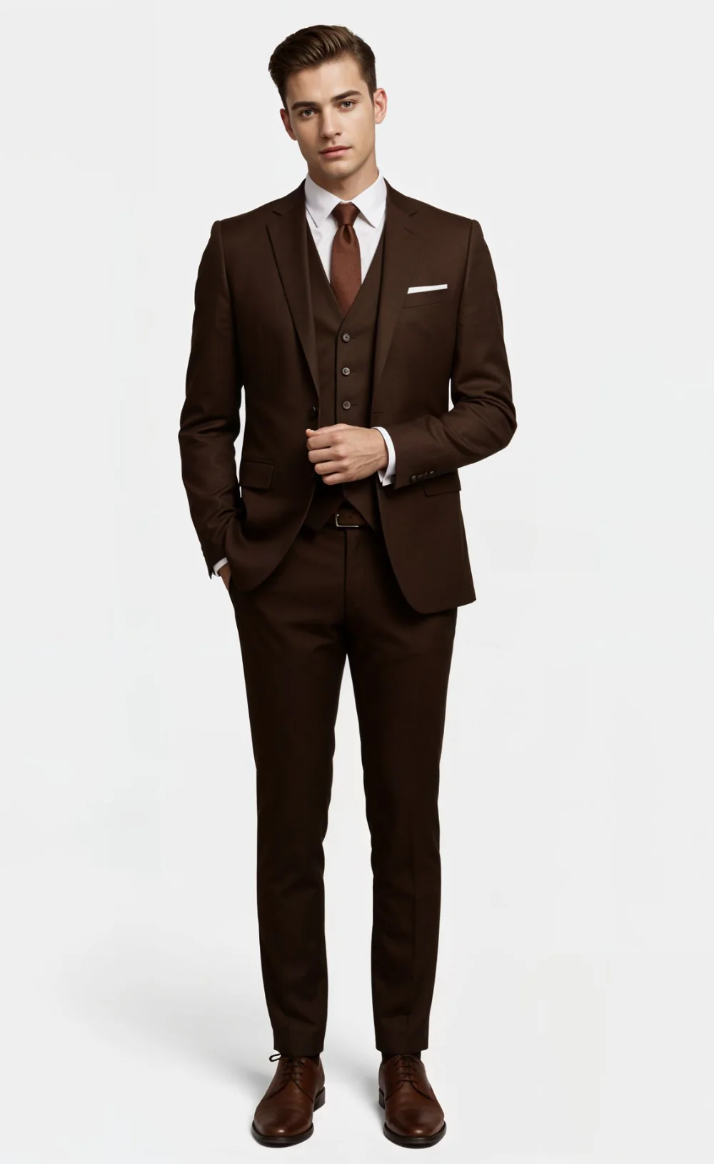 DARK BROWN SUIT 3-PIECE - Image 6