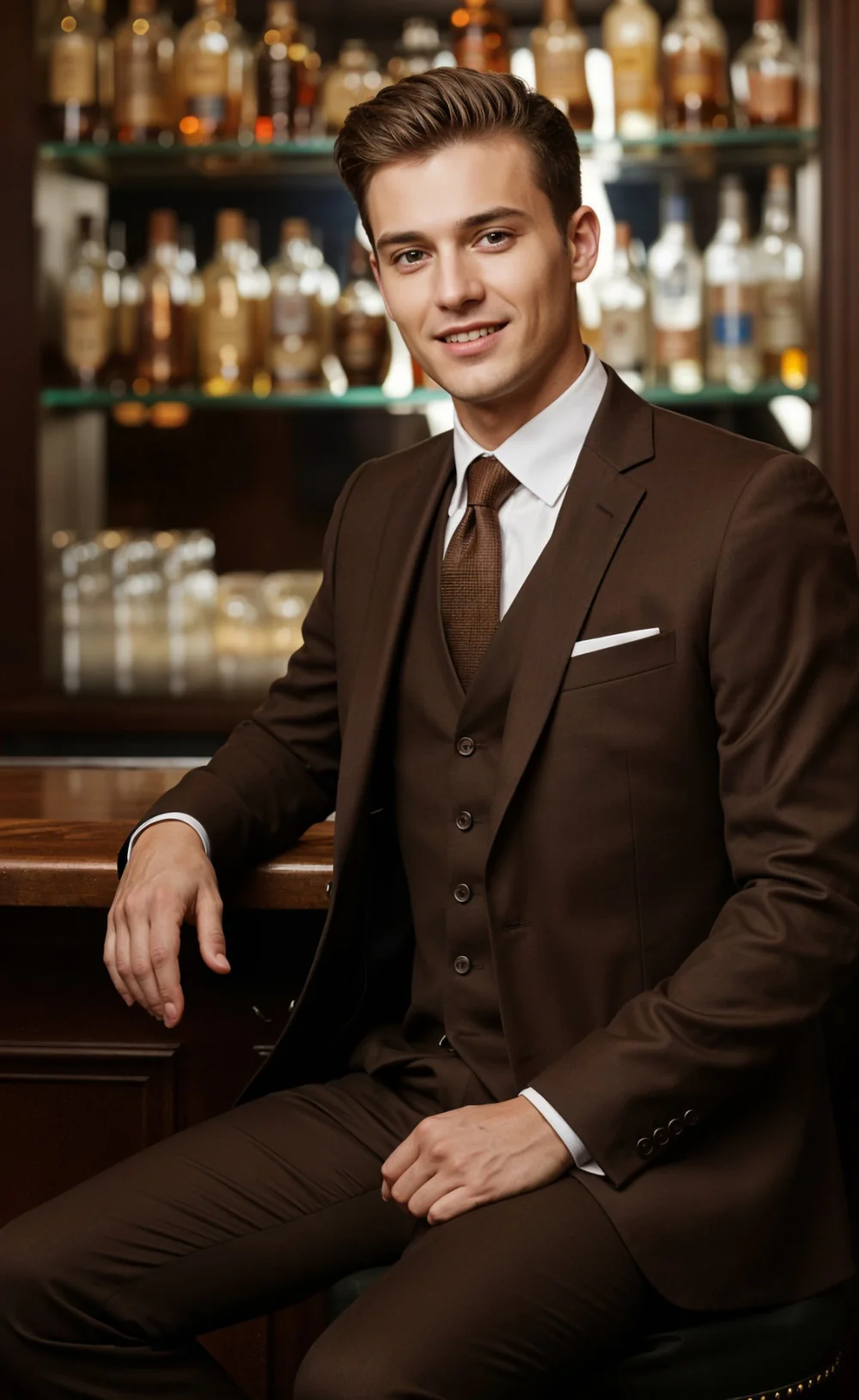 DARK BROWN SUIT 3-PIECE