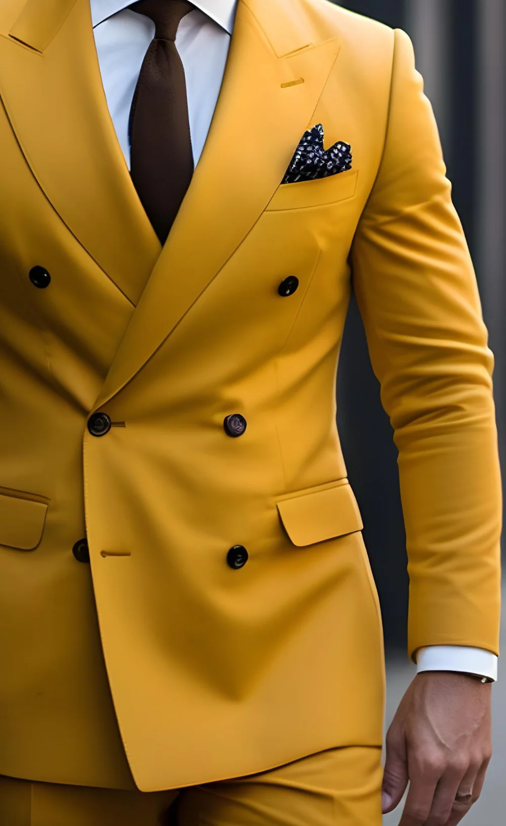 Mustard Yellow Double Breasted Wedding - Image 2